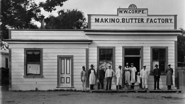 The Makino Butter factory in 1888, Feilding's first international exporter.
